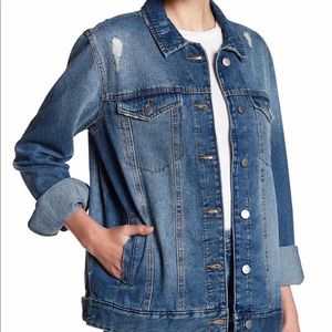 NWT Abound Distressed Trucker Denim Jacket Size L
